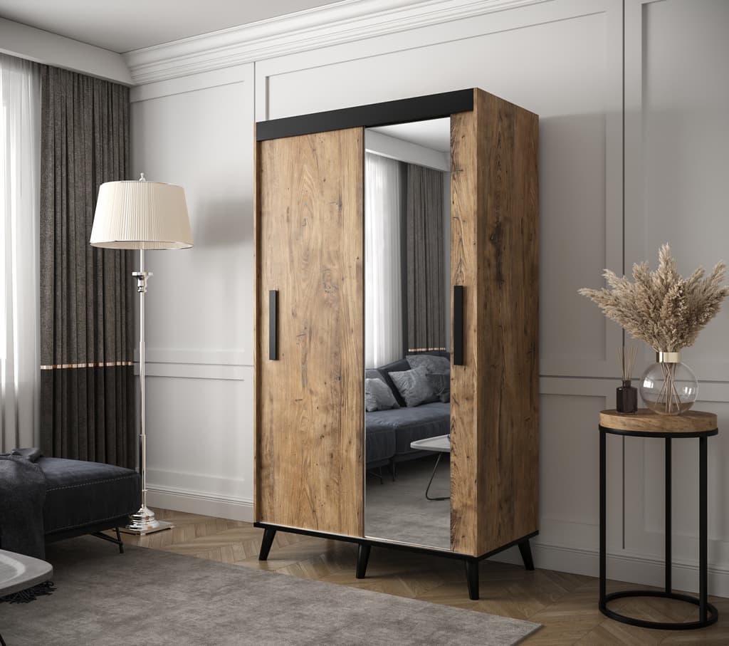 Galicja T2 Sliding Door Wardrobe 120cm oak chestnut 