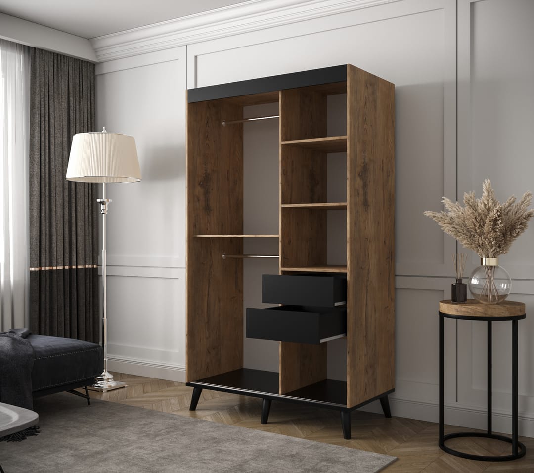 Galicja T2 Sliding Door Wardrobe 120cm oak chestnut 