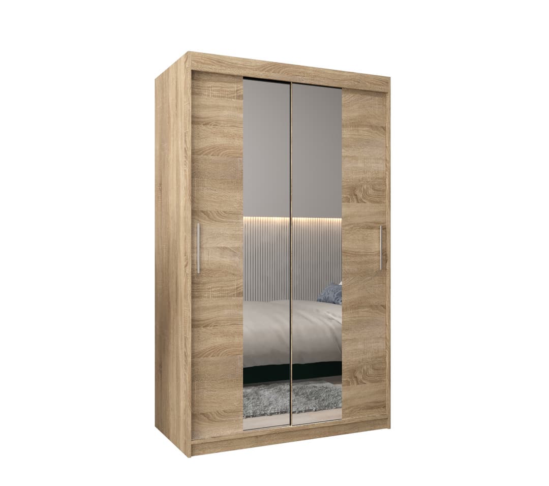 Tokyo I Sliding Door Wardrobe 120cm oak artisan white black