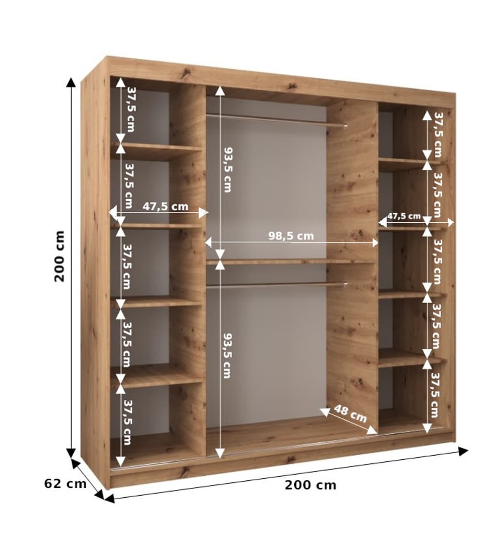 Tokyo I Sliding Door Wardrobe 200cm