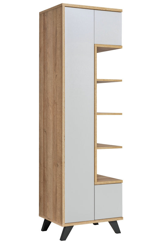 Bogota Tall Cabinet Grey and Riviera Oak