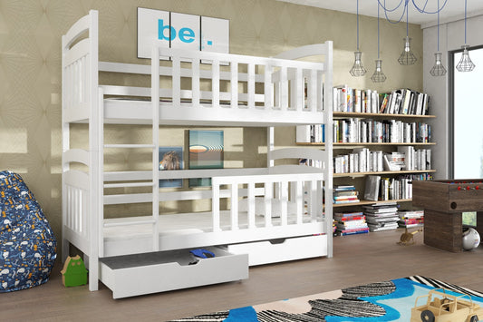 Wooden Bunk Bed Sebus with Storage