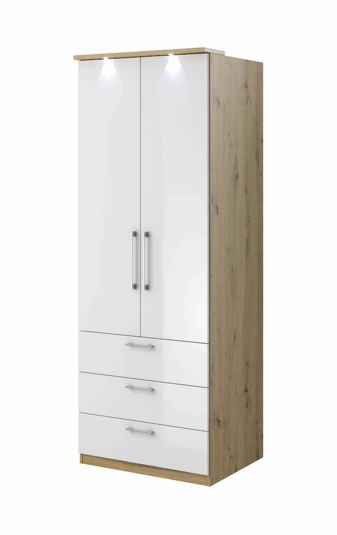 Optima 68 - 2 Door Wardrobe white oak artisan