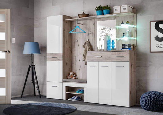 Gustavo IV Hallway Set white gloss