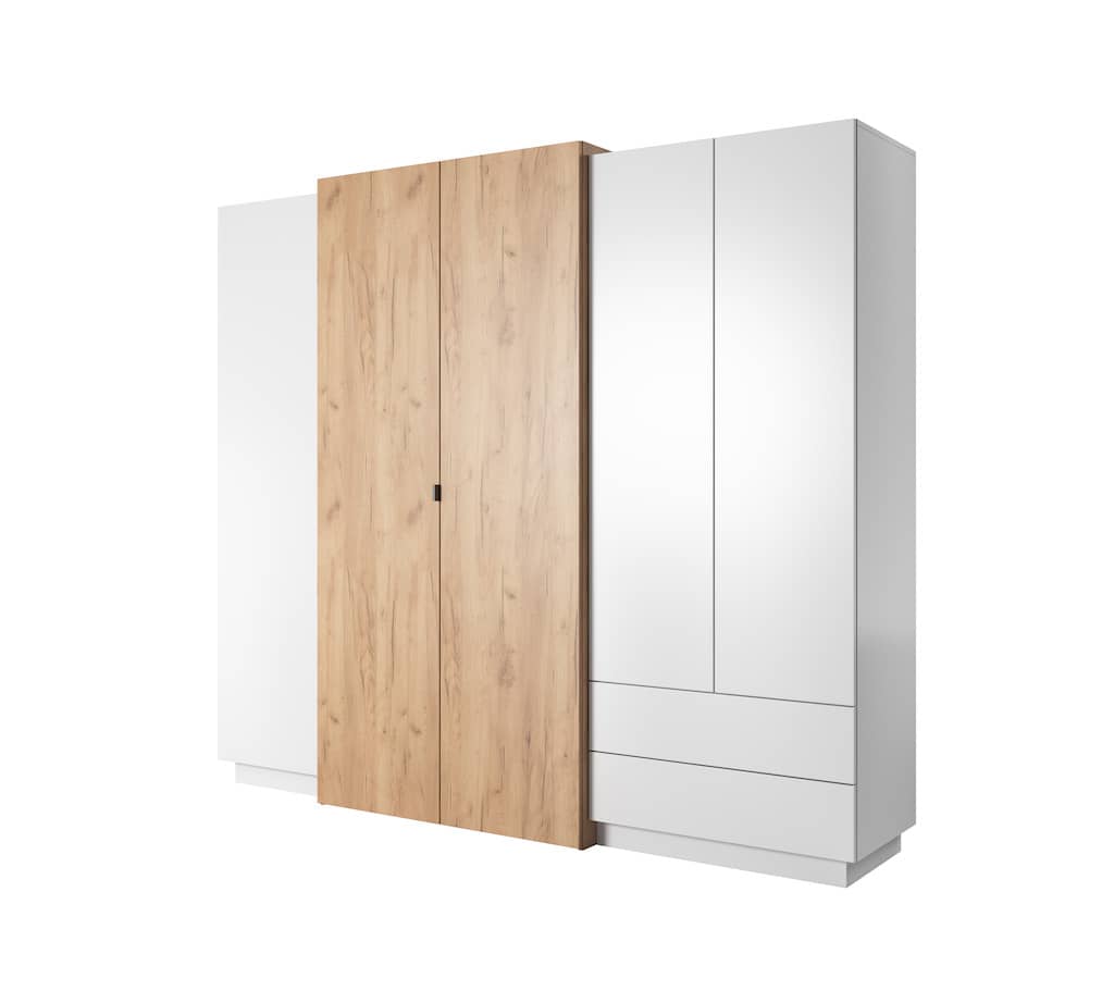 Stockholm Hinged Door Wardrobe 230cm white 