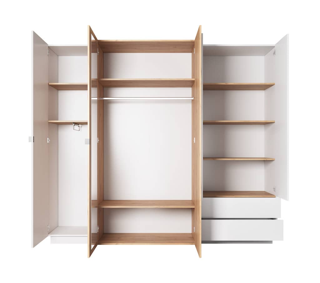 Stockholm Hinged Door Wardrobe 230cm white 