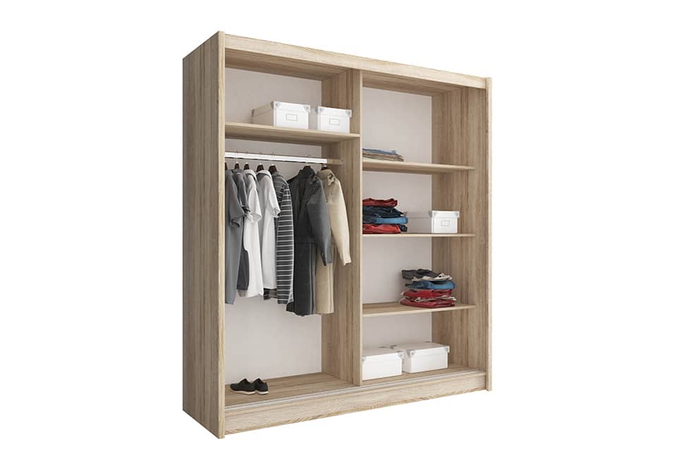 Wiki Sliding Door Wardrobe 180cm white Matt oak Sonoma