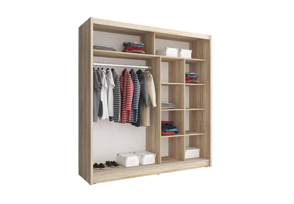 Wiki Sliding Door Wardrobe 200cm white matt oak sonoma