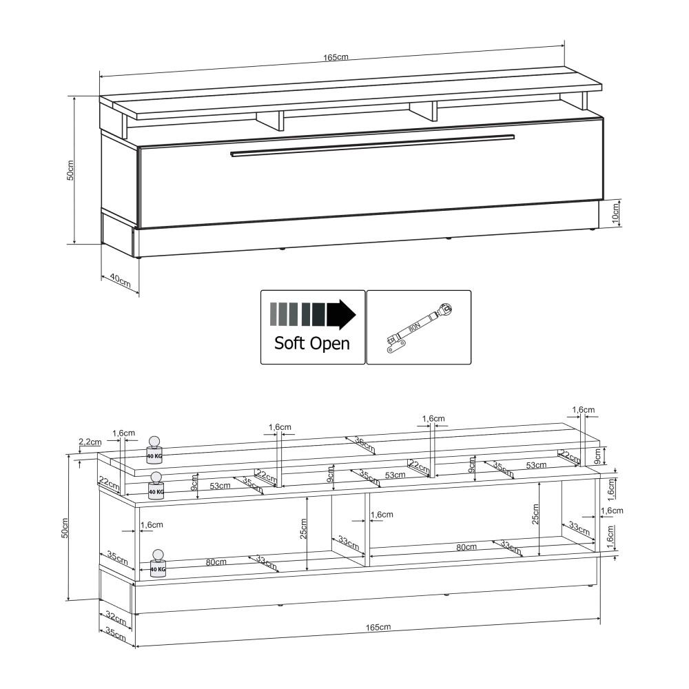 Sensis VAII Wall Entertainment Unit white gloss