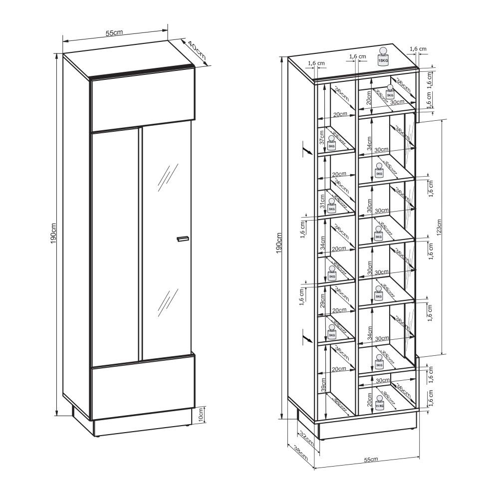 Sensis VAII Wall Entertainment Unit white gloss