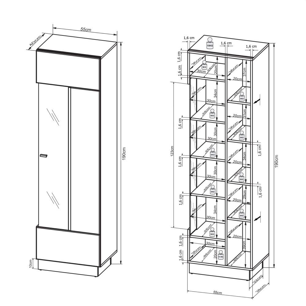 Sensis VAII Wall Entertainment Unit white gloss