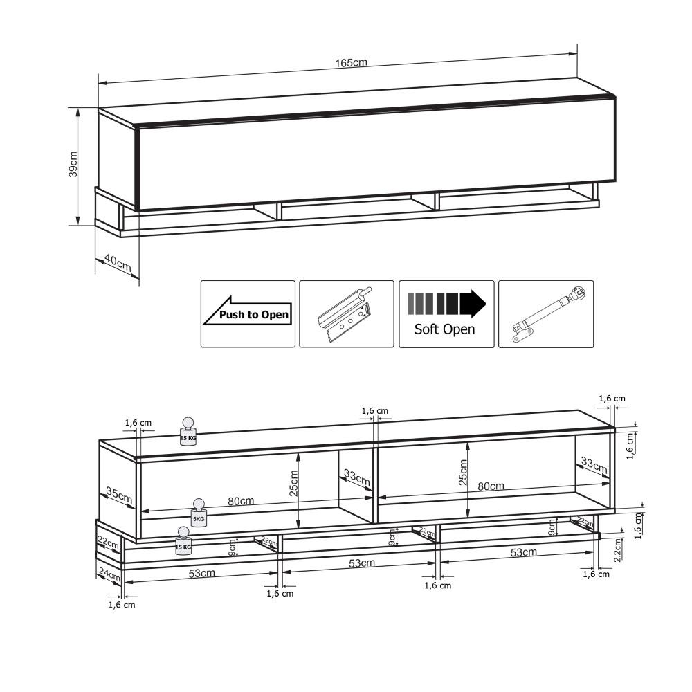 Sensis VAII Wall Entertainment Unit white gloss