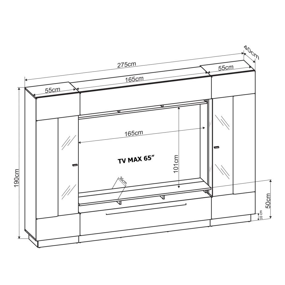 Sensis VAII Wall Entertainment Unit white gloss