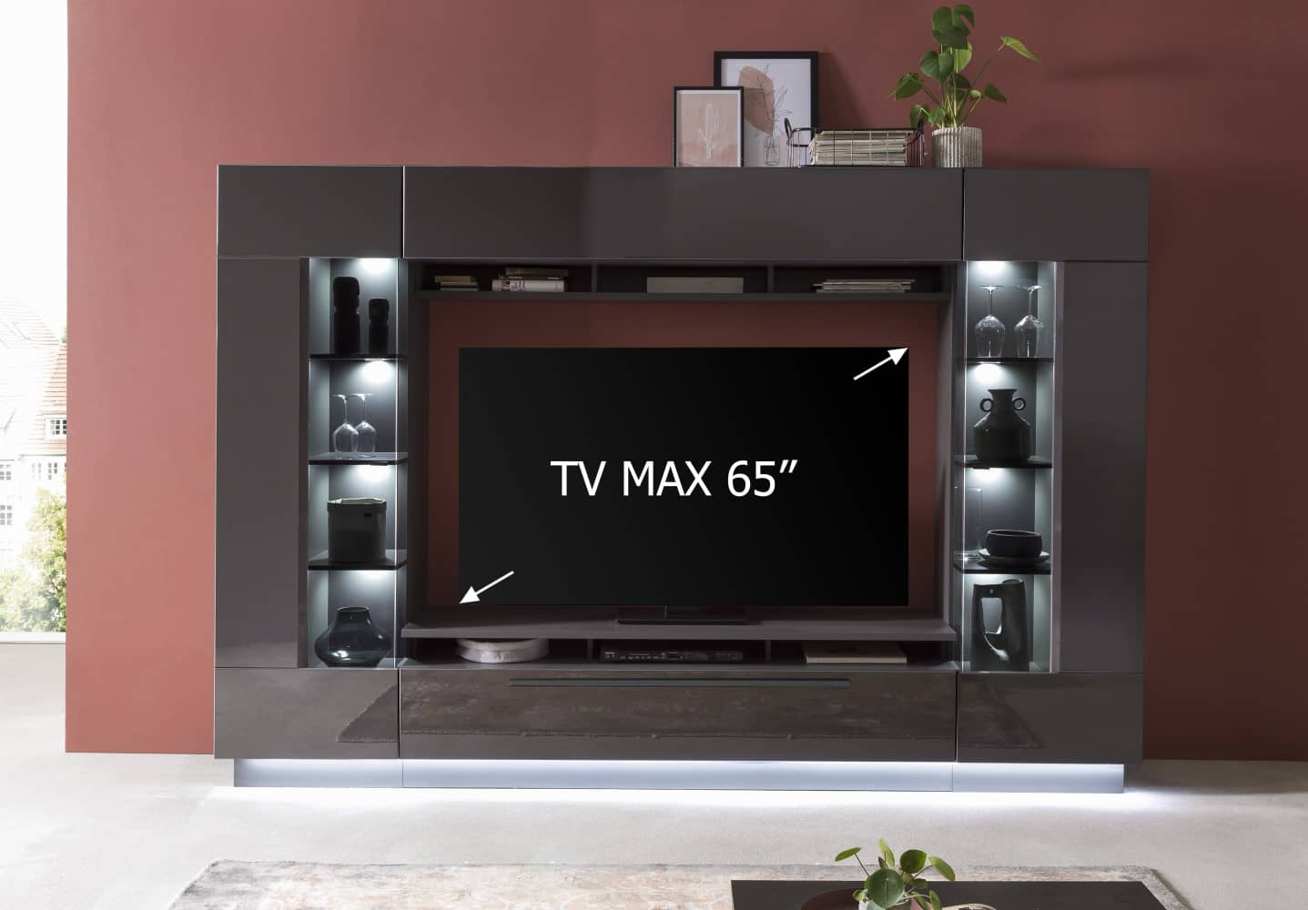 Denira VA03 Wall Entertainment Unit graphite grey