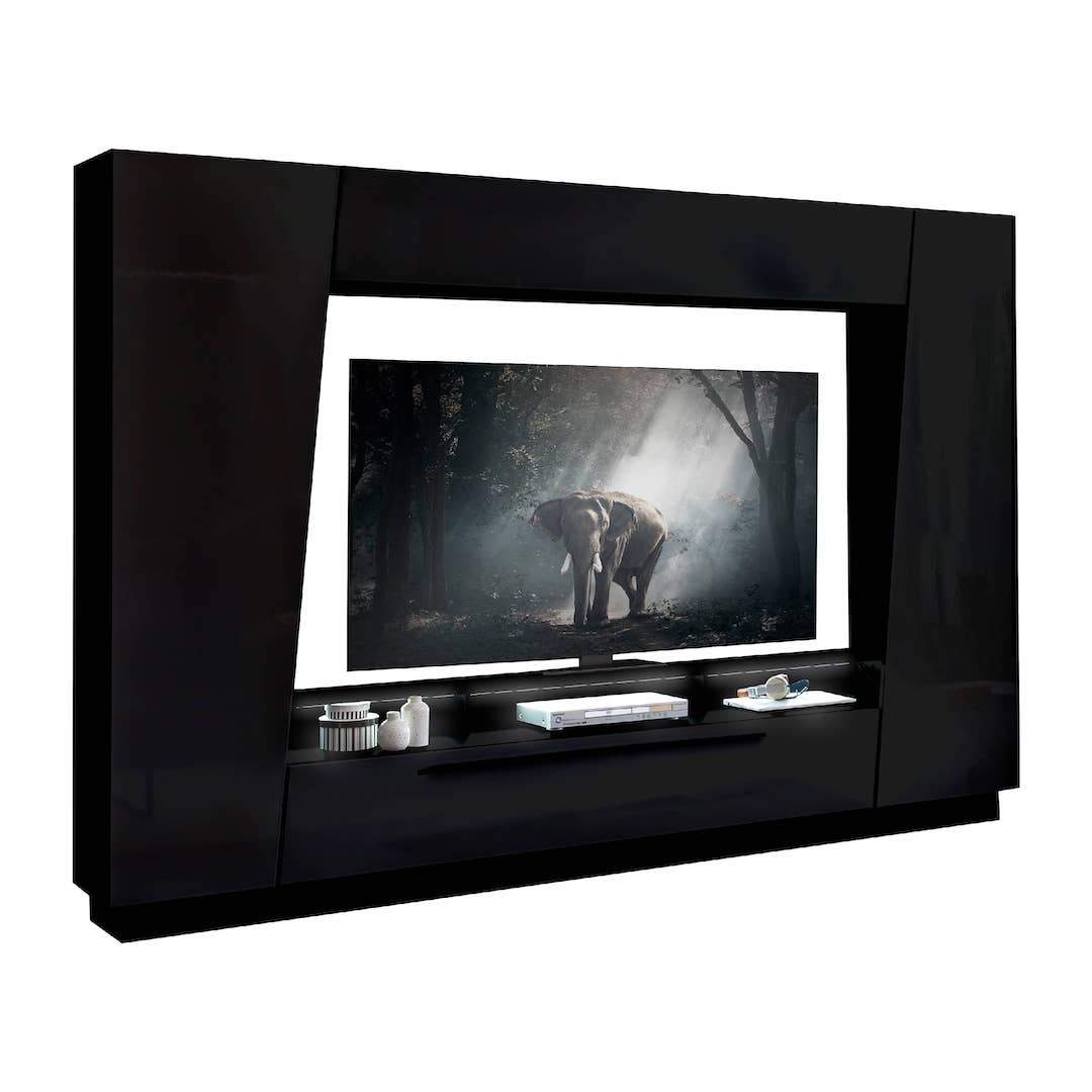 Emira VA Entertainment Unit 275cm Black Gloss Black Matt