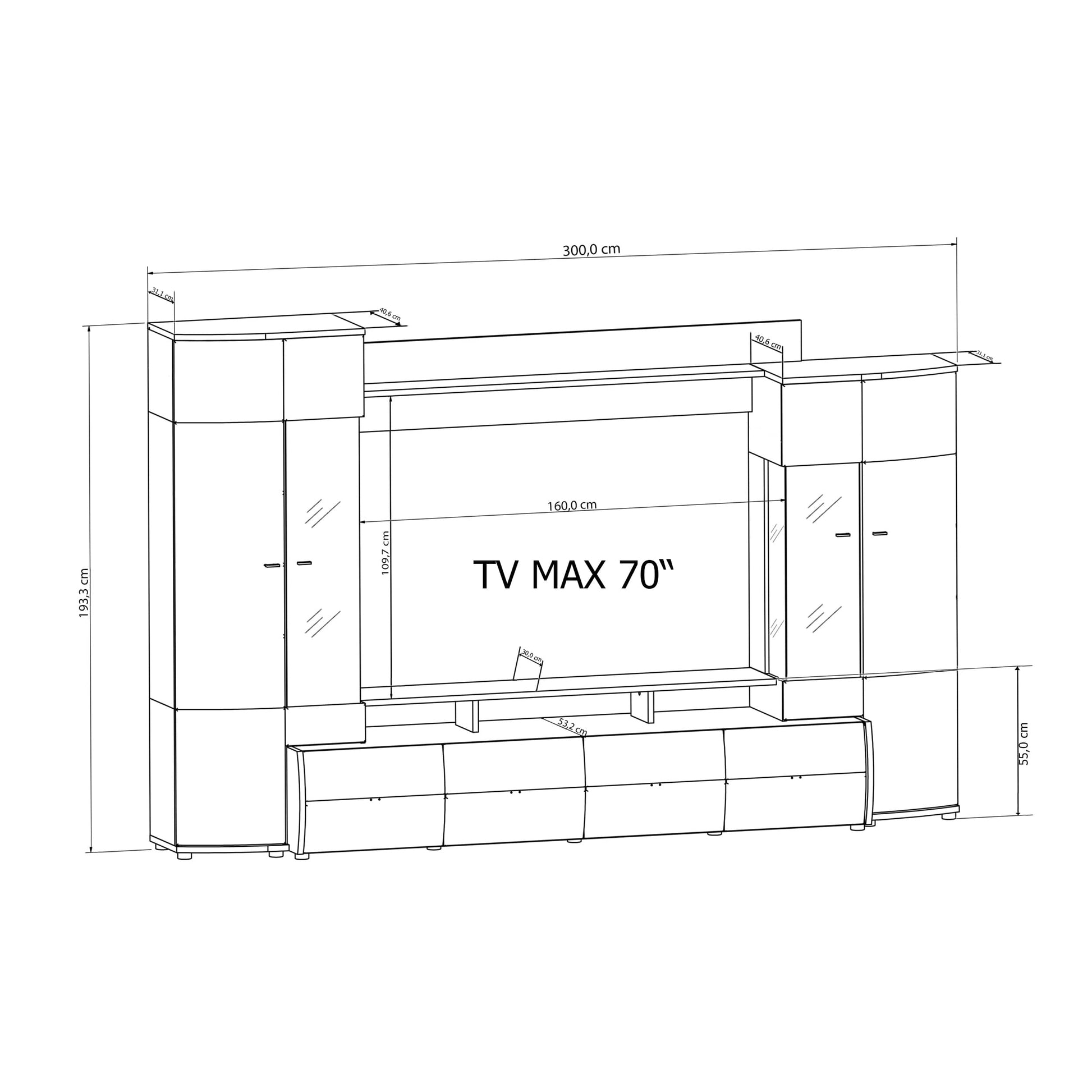 Flori VA Entertainment Unit oak artisan