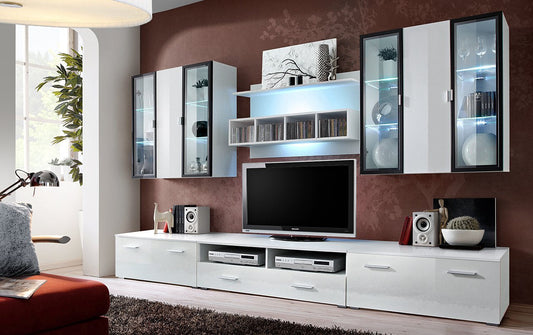 Quadro Gloss Entertainment Unit white black