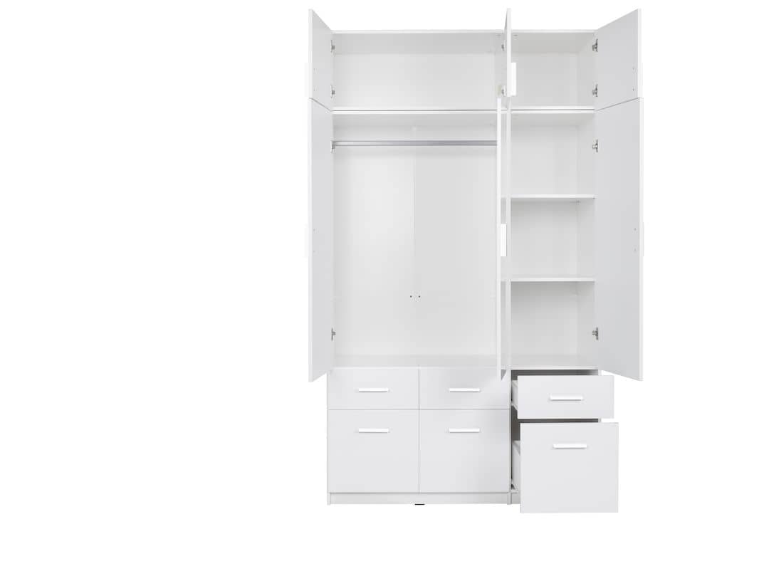 Alpin Hinged Door Wardrobe 136cm Alpine White