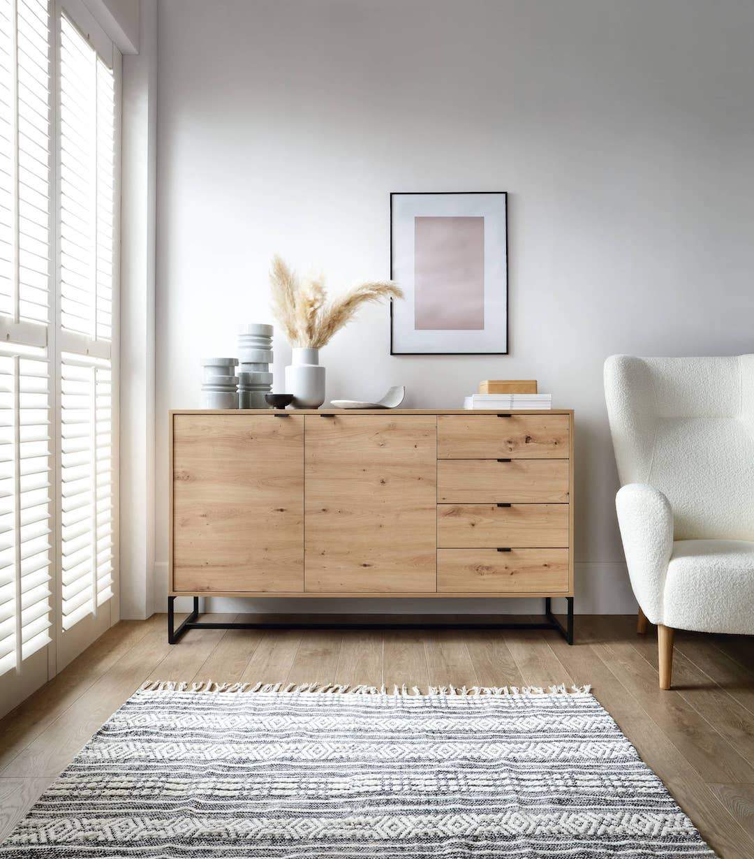 Amber Large Sideboard Cabinet Oak Artisan