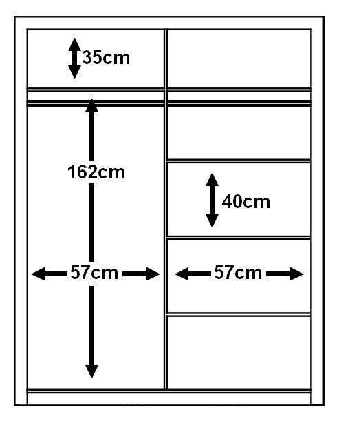 Arti 6 - 2 Sliding Door Wardrobe 120cm