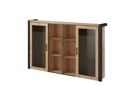 Aktiv 04 Display Cabinet. Oak Taurus & Black Matt