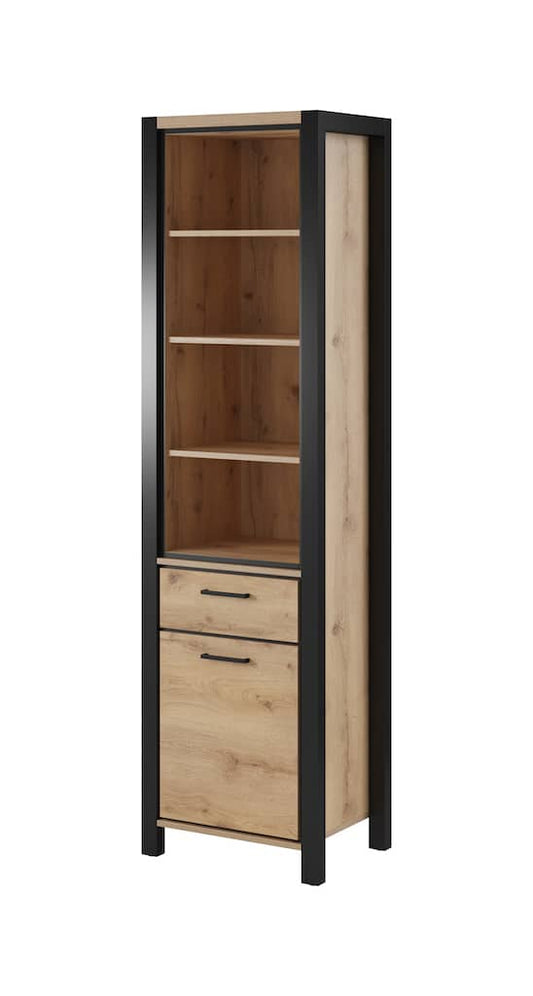 Aktiv 05 Tall Cabinet.Oak Taurus & Black Matt