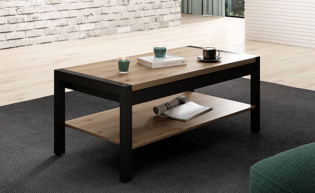 Aktiv 99 Coffee Table 120cm Oak Taurus & Black Matt