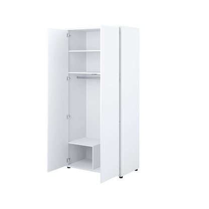 Bed Concept BC-20 Hinged Door Wardrobe 101cm [White Matt] - Interior Image
