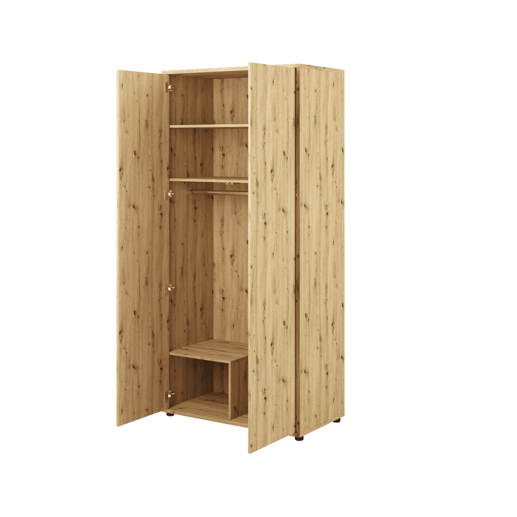 Bed Concept BC-20 Hinged Door Wardrobe 101cm [Oak] - Interior Image