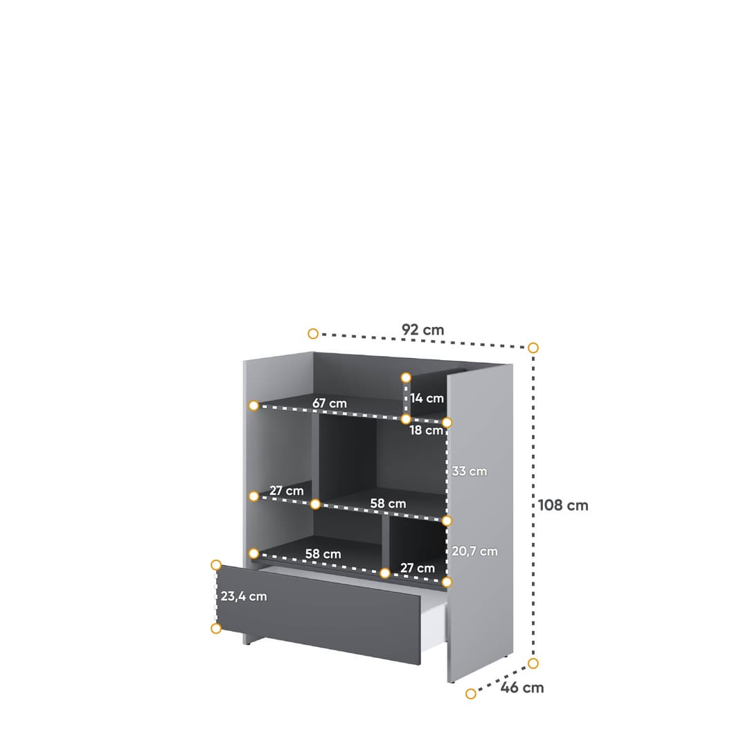 Bed Concept BC-23 Tall Storage Cabinet 44cm