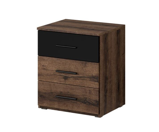 Beta Bedside Cabinet Oak Monastery & Black