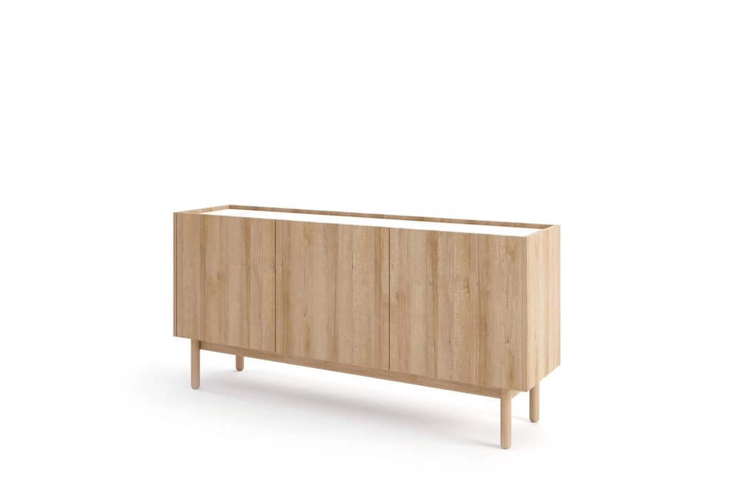 Boho Sideboard Cabinet 144cm Oak Riviera & White