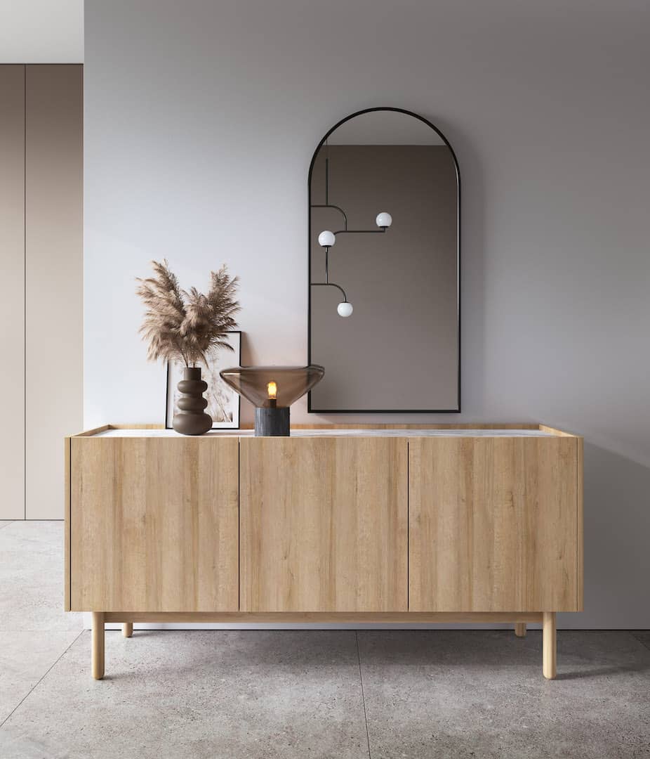 Boho Sideboard Cabinet 144cm Oak Riviera & White