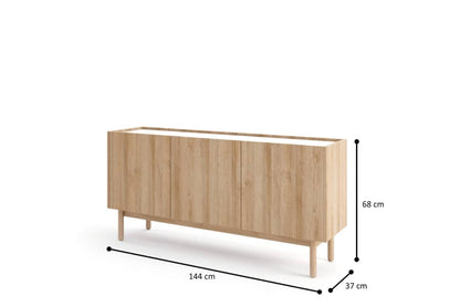Boho Sideboard Cabinet 144cm Oak Riviera & White