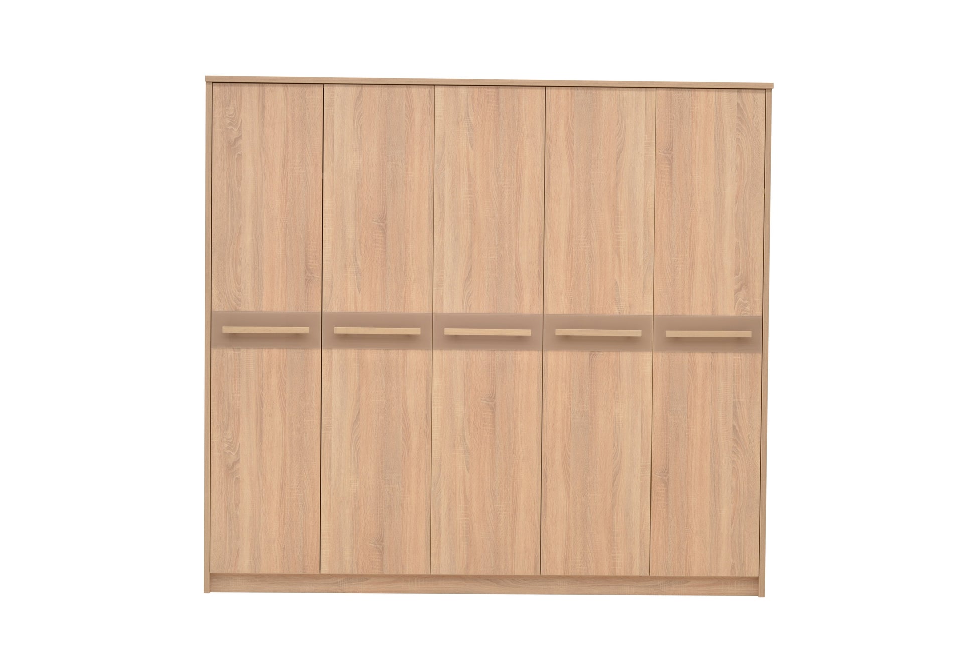 Cremona 5 Door Wardrobe 230cm Cappuccino Gloss/Sonoma Oak