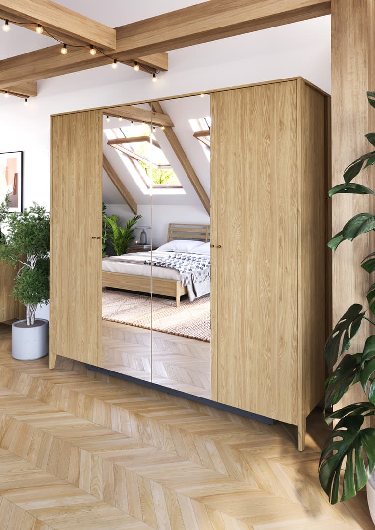 Cozy Hinged Door Wardorbe 220cm oiled oak