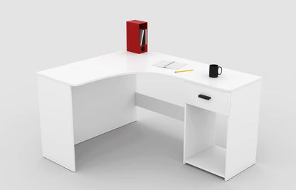 Corner Desk 155cm White Oak Wotan & Black