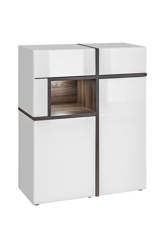 Cross Display Cabinet White Gloss White Matt