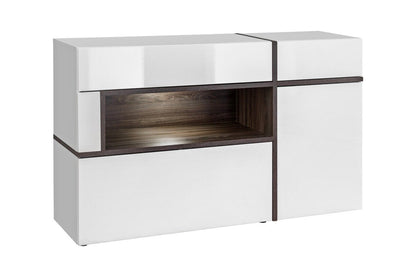 Cross Sideboard Cabinet White Gloss White Matt