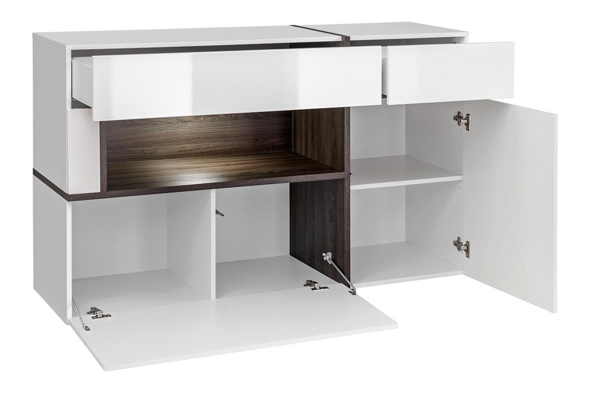 Cross Sideboard Cabinet White Gloss White Matt
