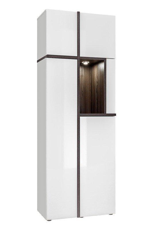 Cross Tall Display Cabinet white gloss