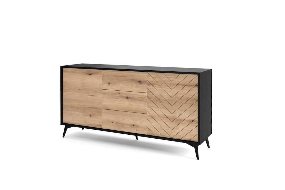 Diamond Large Sideboard Cabinet 154cm [Drawers] oak evoke