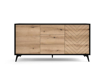 Diamond Large Sideboard Cabinet 154cm [Drawers] oak evoke