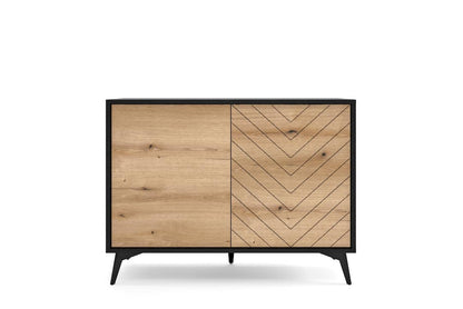 Diamond Sideboard Cabinet 104cm Oak Evoke Black