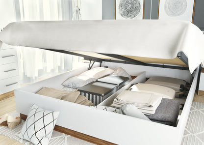 Dentro DT-02 Bed with Storage and LED 160cm White matt