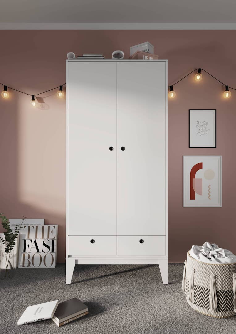 Femii FE-01 Hinged Wardrobe 92cm White Matt