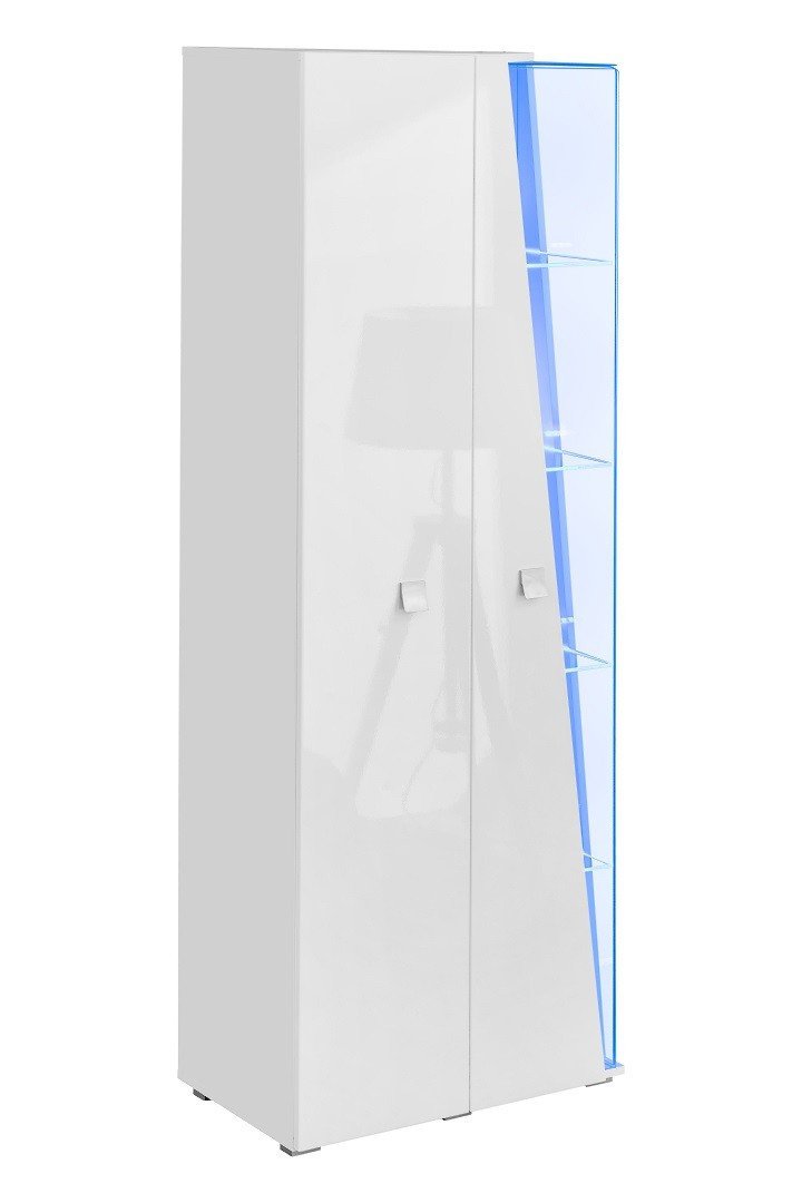 Edge Tall Display Cabinet white gloss