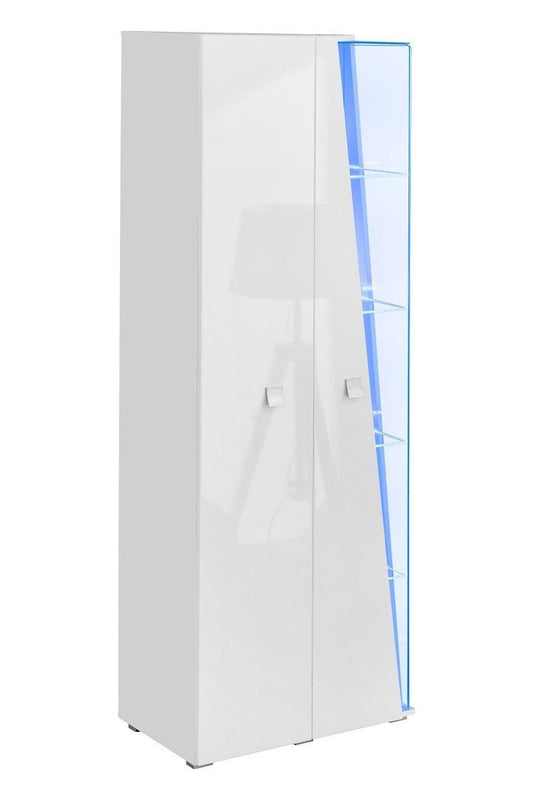 Edge Tall Display Cabinet white gloss