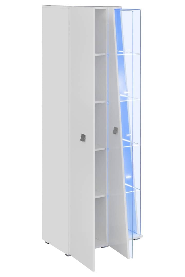 Edge Tall Display Cabinet white gloss