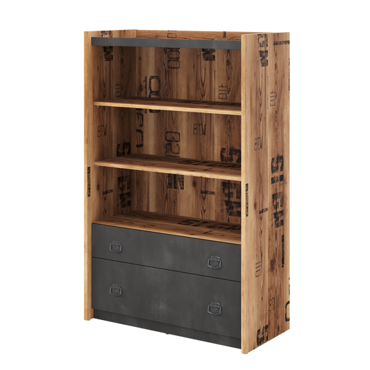 Fargo Bookcase 05 Canyon Alpine Spruce with decor